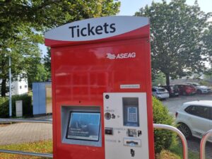 Ticketautomat Aseag, einzige Möglichkeit zum Fahrkartenkauf